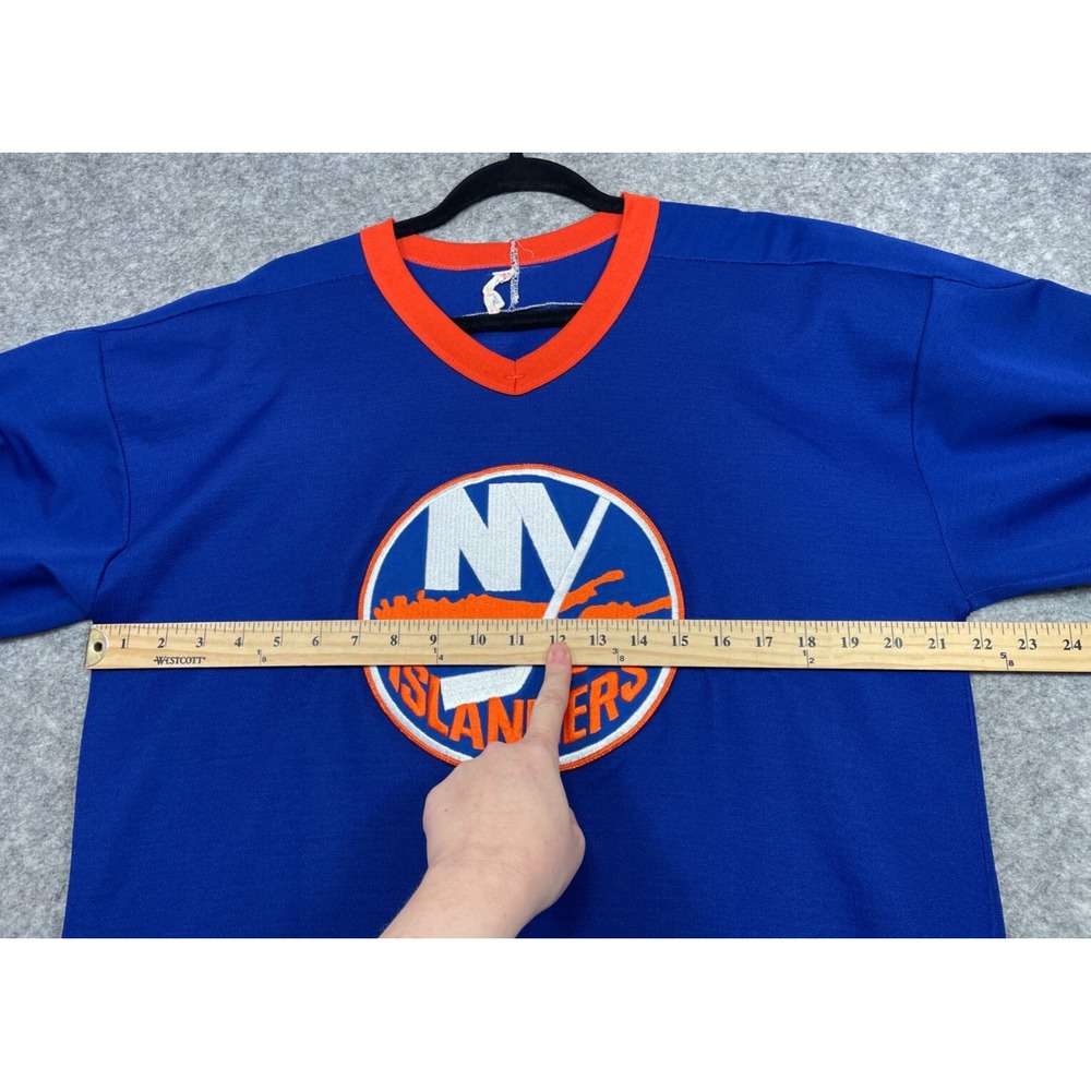 Vintage CCM NY Islanders Hockey Jersey Mens L Blue Orange White New York Read - Picture 13 of 16